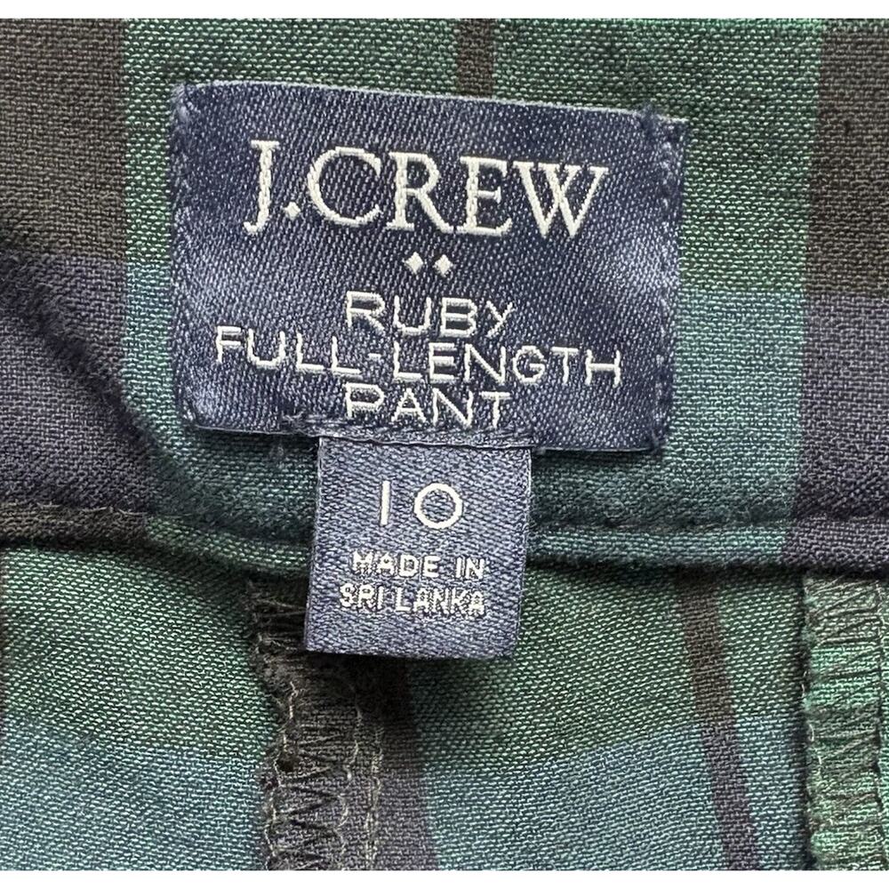 J. Crew Dress Pants Women’s 10 Black Watch Plaid Ruby Full-Length Stretch Tartan - Picture 11 of 16